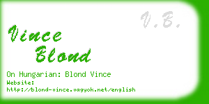 vince blond business card